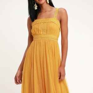 Lulus Forever Love Golden Yellow Sleeveless Dress